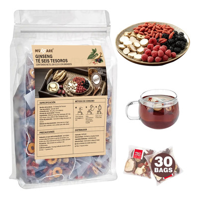 Té Herbal De Riñón Con Ginseng Cinco Tesoros 30 Sobres | Meses sin interés
