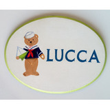 Cartel Oval Nombre Lucca Dormitorio Nacimiento Decoración