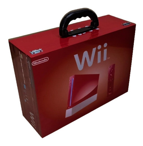 Caixa De Mdf Nintendo Wii Vermelho Com Alça