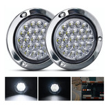 2pcs Plafon 24 Led Redondo Camion Cuarto Estrobo Stop 12-24v