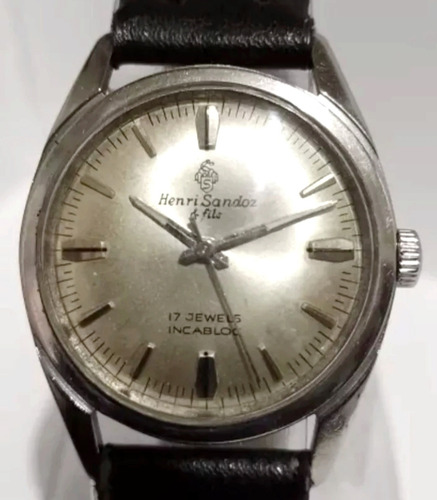Fino Reloj Suizo Henri Sandoz '60s Vintage Antíguo 