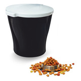 Porta Ração Com Tampa Redondo Canister Até 1,2kg Furacão Pet Cor Preto