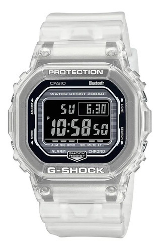 Reloj Para Hombre G-shock 5600 Dwb5600g-7dr Transparente Color De La Correa Blanco Color Del Fondo Negro