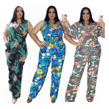 Kit 5 Macacão Macaquinho Longo Plus Size Moda Atacado Revend