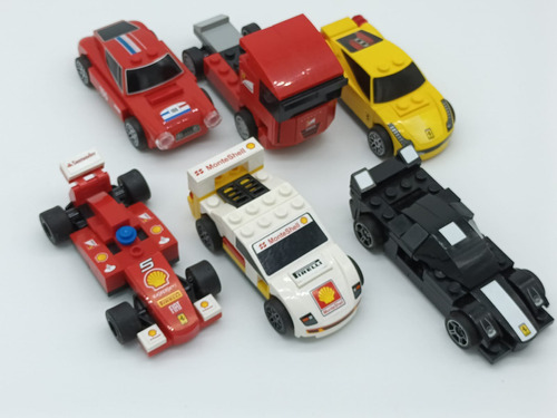 Lote 6 Autos Lego Ferrari De Colección Shell Originales