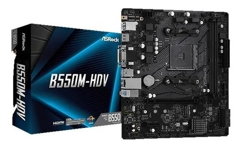 MOTHERBOARD ASROCK B550M HDV AMD AM4 DDR4  NEGRO