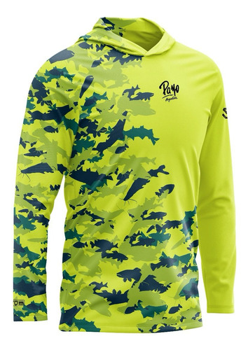 Remera Camuflada  Proteccion Uv Secado Rapido Capucha Payo