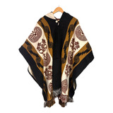 Poncho Huaso Lana De Alpaca #16 Reversible 100% Artesanal 