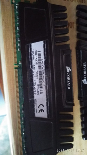 Ram Ddr3 Corsair 8 Gb (2x4) Gb 