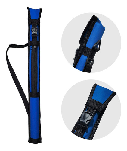 Estojo Case Tubular Para Tacos De Bilhar Sinuca 1/2 - Azul