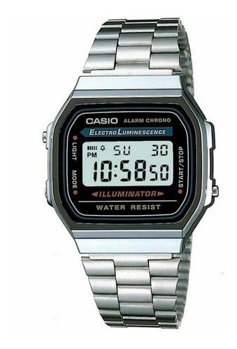 Reloj Casio Classic Retro Silver Ss Bk Original Time Square
