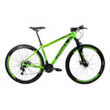 Bicicleta Rino Everest 29 Disco 21v Cambios Index Cor Verde-limão Tamanho Do Quadro 21