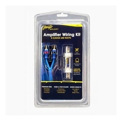 Kit De Cables Para  Amplificador Stinger Calibre#8 600wts
