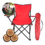 Silla Para Acampar Plegable Camping Playa Y Pesca Portatil Color Rojo