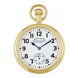 Reloj De Bolsillo Mecánico De Acero Inoxidable Chapado En Or