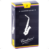 10 Palhetas P/sax Alto Tradicional Nº2 Original Vandoren