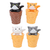 Adornos Con Forma De Escultura De Gatito Y Helado Para Habit