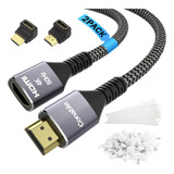 Cable De Extensión Hdmi 4k De 6 Pies (paquete De 2), Hdmi 2.