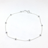 Pulsera Forcet  Finita Con Bolitas 2 Mm Plata 925