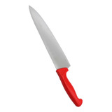 Cuchillo Para Chef Profesional De 10 Pulgadas Acero Inox Color Rojo