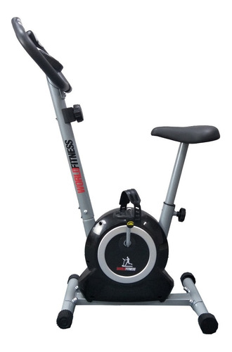Bicicleta Fija Magnetica World Fitness 2503 H/110kg 8 Nivel. Color Gris Plata