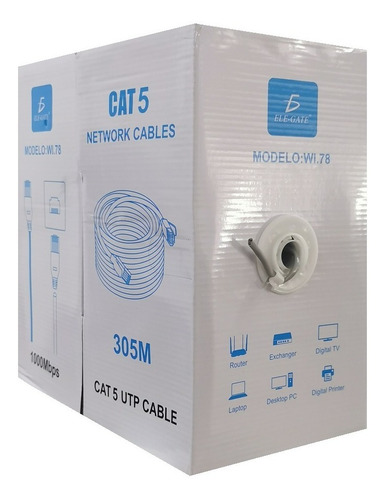 Bobina Cable De Red Utp 305m Cat 5e Cat5e Rj45 Ethernet