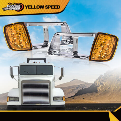 Fit For Freightliner Fld120 Headlight Bezel W/led Turn S Ccb