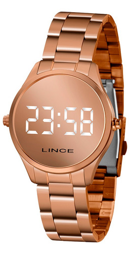 Relógio Lince Feminino Led Rose-gold Mdr4617l