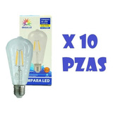 Paquete 10 Piezas Foco Pera Vintage Led Luz Calida 4w  E27