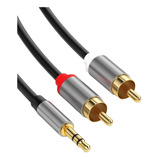 Cable Auxiliar De Audio 3.5 A Rca 2 Metros Calidad Premium 