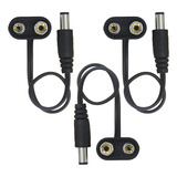 9 V Pedal Batería Clip 3 Pack  Convertidor Centro Negati