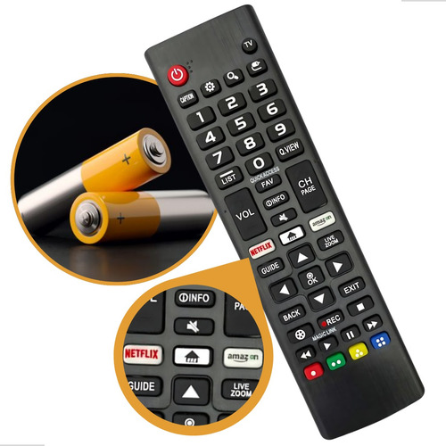 Controle Remoto Compatível Para Smart Tv LG Netflix Prime