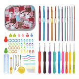 Tools Kit Crochet Estuche Gatos X 21 Agujas