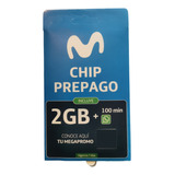 Chips Movistar Pack 50 Unidades 100min + 2 Gb