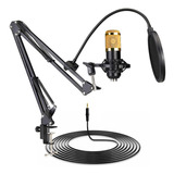 Kit Microfone Condensador Bm800 Estúdio + Braço Articulado