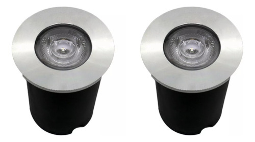 Kit 2 Balizadores Spot Led Embutir Chão Piso Jardim 1w Ip67