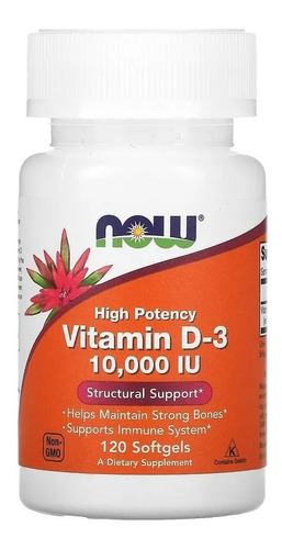 Vitamina D3 10000ui Now Foods 120 Caps