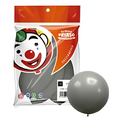 3 Globos Gigantes Esféricos Numero 24 Payaso Colores Vintage Color Gris | MercadoLibre