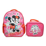 Mochila Con Lonchera Minnie Mouse Mn77818 Original