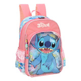 Mochila Escolar De Costas Infantil Do Stitch By Luxcel 39771 Cor Salmão