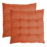 Kit 2 Assentos Almofada Futon Acacia 60x60cm - Laranja