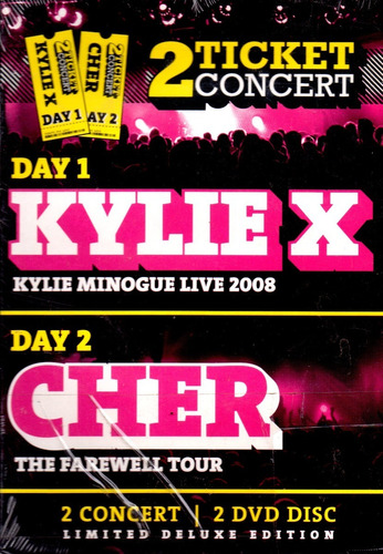 2 Ticket Concert Kylie X Cher - 2010 - Orig. Cerrado - Mcbmi