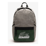 Mochila Lacoste Nh4144nzl62 Unisex En Poliéster Color Gris