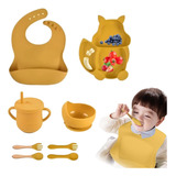 Vajilla De Silicona Para Bebés, 8pcs Plato De Comida,