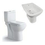  Juego De Baño Inodoro Blanco Largo Con Bidet Monocomando