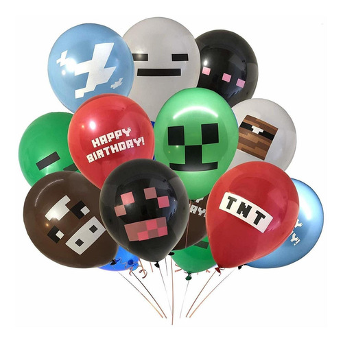 Pixel Miner Crafting Style Gamer Party Supplies 30 Pcs Pixel