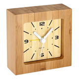Reloj Despertador De Madera De Bamboo 