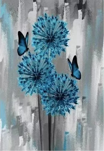 5d Pintura Por Diamantes Flores Y Mariposas Lienzo Artistico