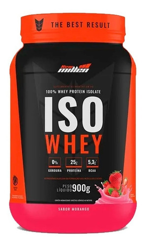 Iso Whey Isolado 900g - New Millen Sabor Morango