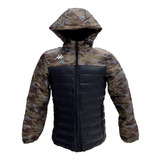 Campera Training Lamezio Kappa Nylon Negro Camuflado